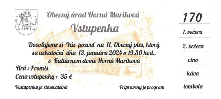 XI. Obecn ples 2024 Horn Marikov