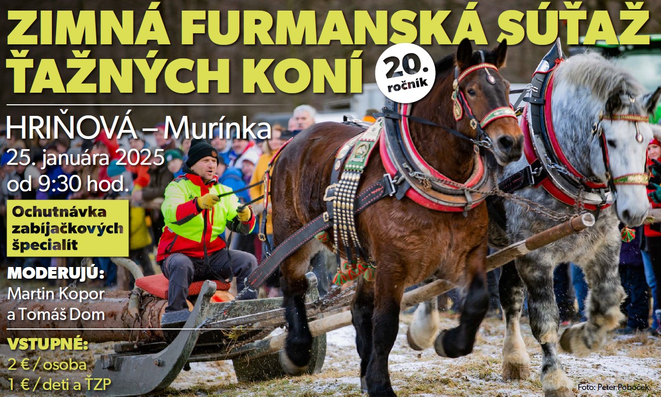 Zimná furmanská súťaž ťažných koní 2025 Hriňová - 20. ročník