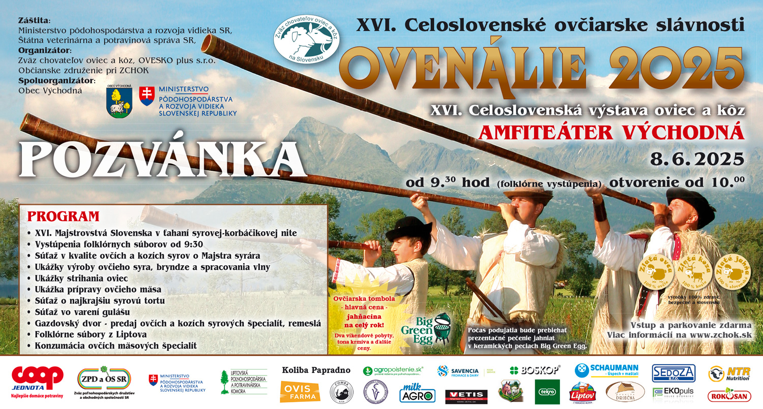 Ovenlie 2025 Vchodn - 16. ronk celoslovenskch oviarskych slvnost