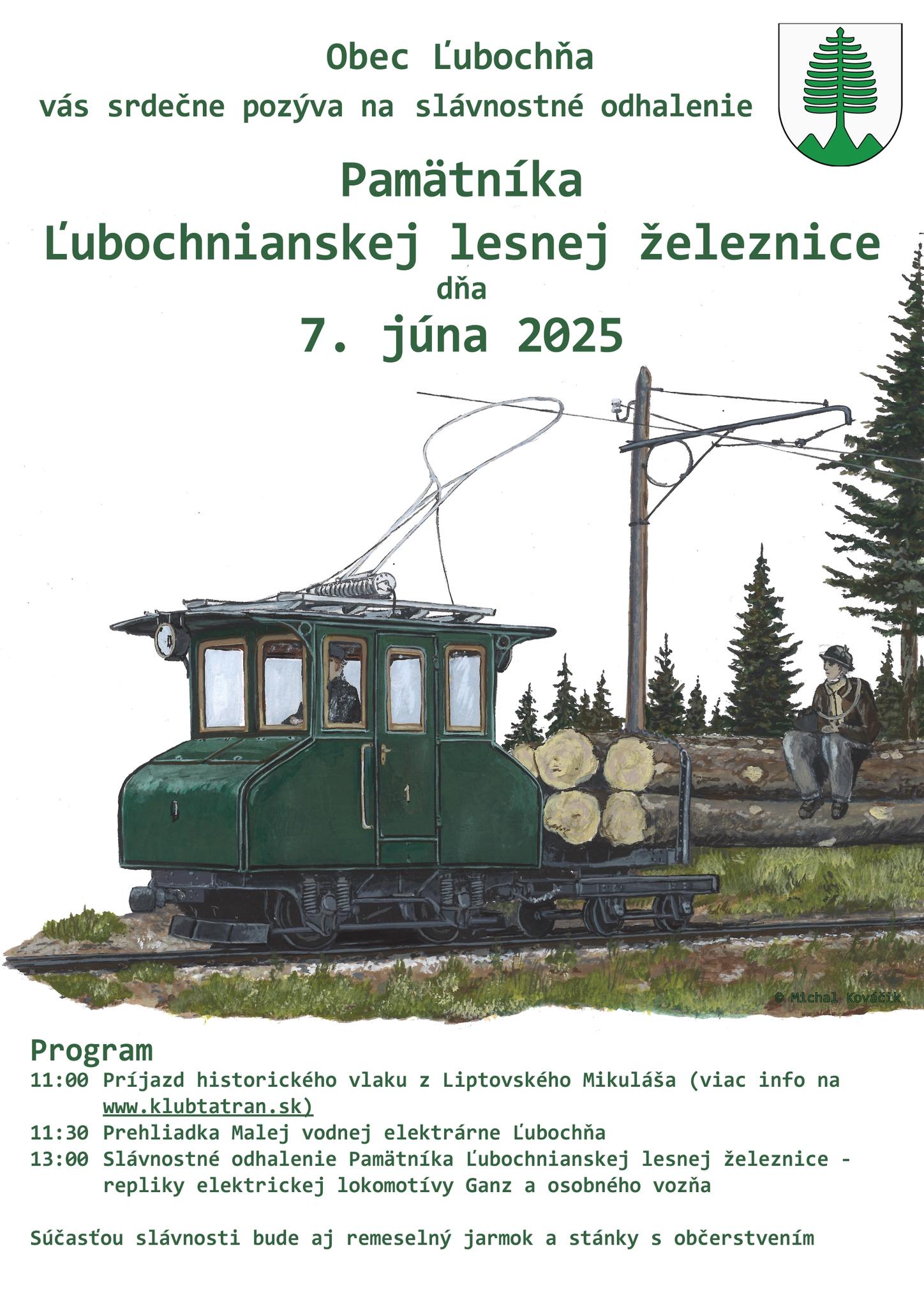 Odhalenie Pamätníka Ľubochnianskej lesnej železnice 2025 Ľubochňa