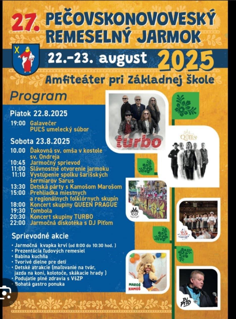 27. Pečovskonovovesko remeselný jarmok 2025 Pečovská Nová Ves
