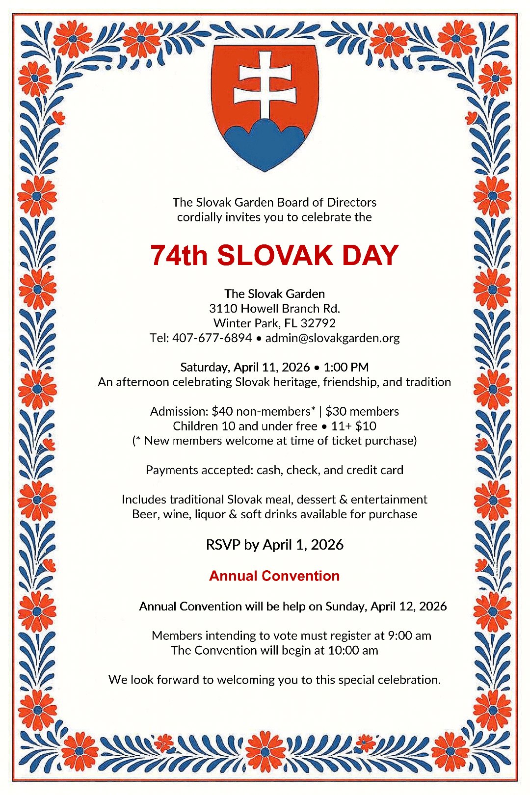74th Slovak Day / 74. Slovensk� de� 2026 Florida