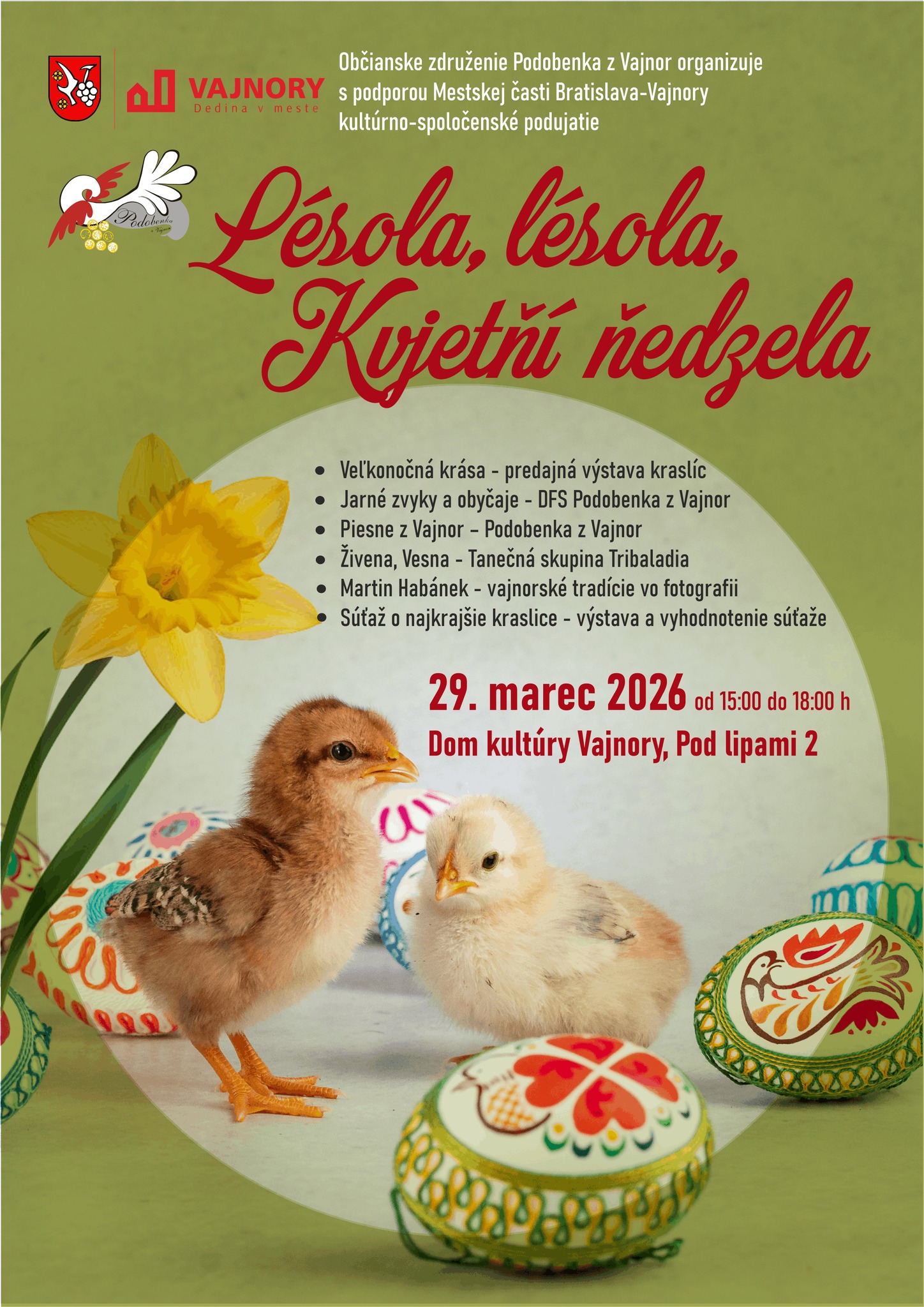 Lésola, lésola, Kvetňí ňedzela 2026 Vajnory