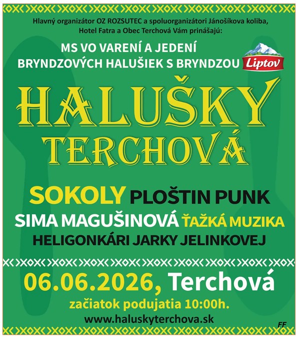 Halu�ky Terchov� 2026 - Medzin�rodn� s��a� vo varen� a jeden� bryndzov�ch halu�iek