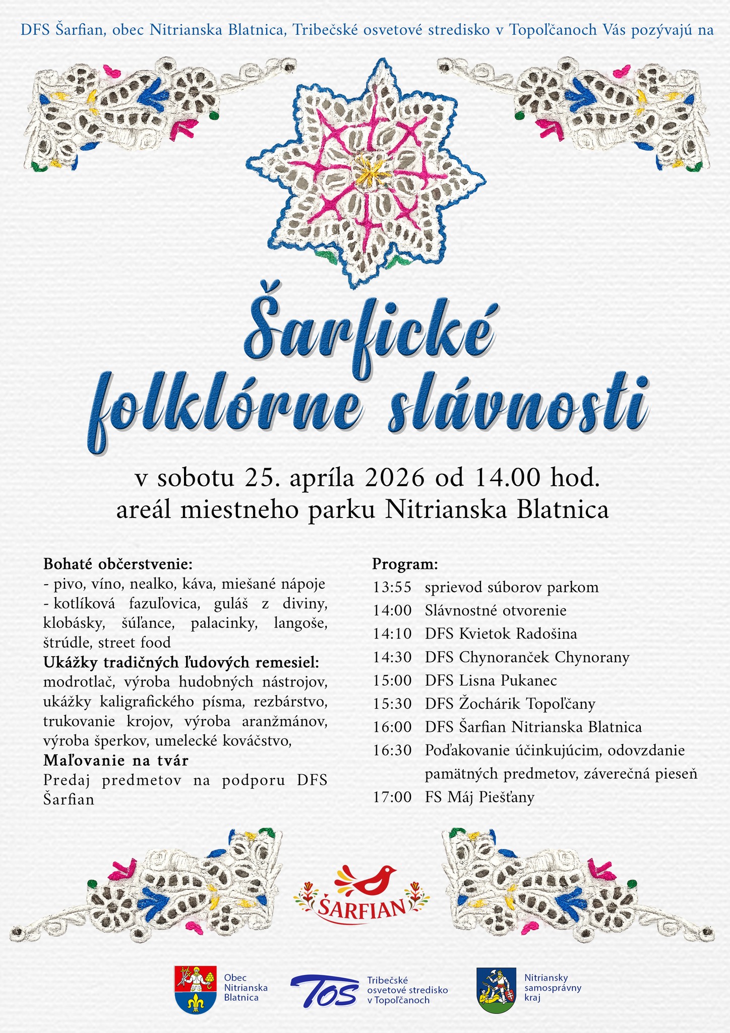 �arfick� folkl�rne sl�vnosti 2026 Nitrianska Blatnica