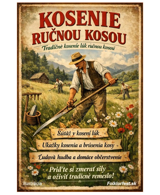 Kosenie pod Zoborom 2026 Nitra - kosenie ru�nou kosou