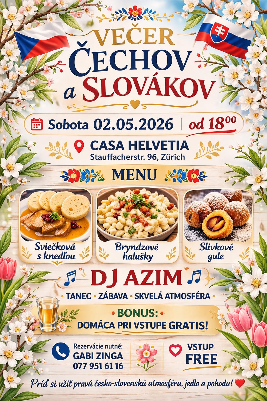 Ve�er �echov a Slov�kov 2026 Z�rich