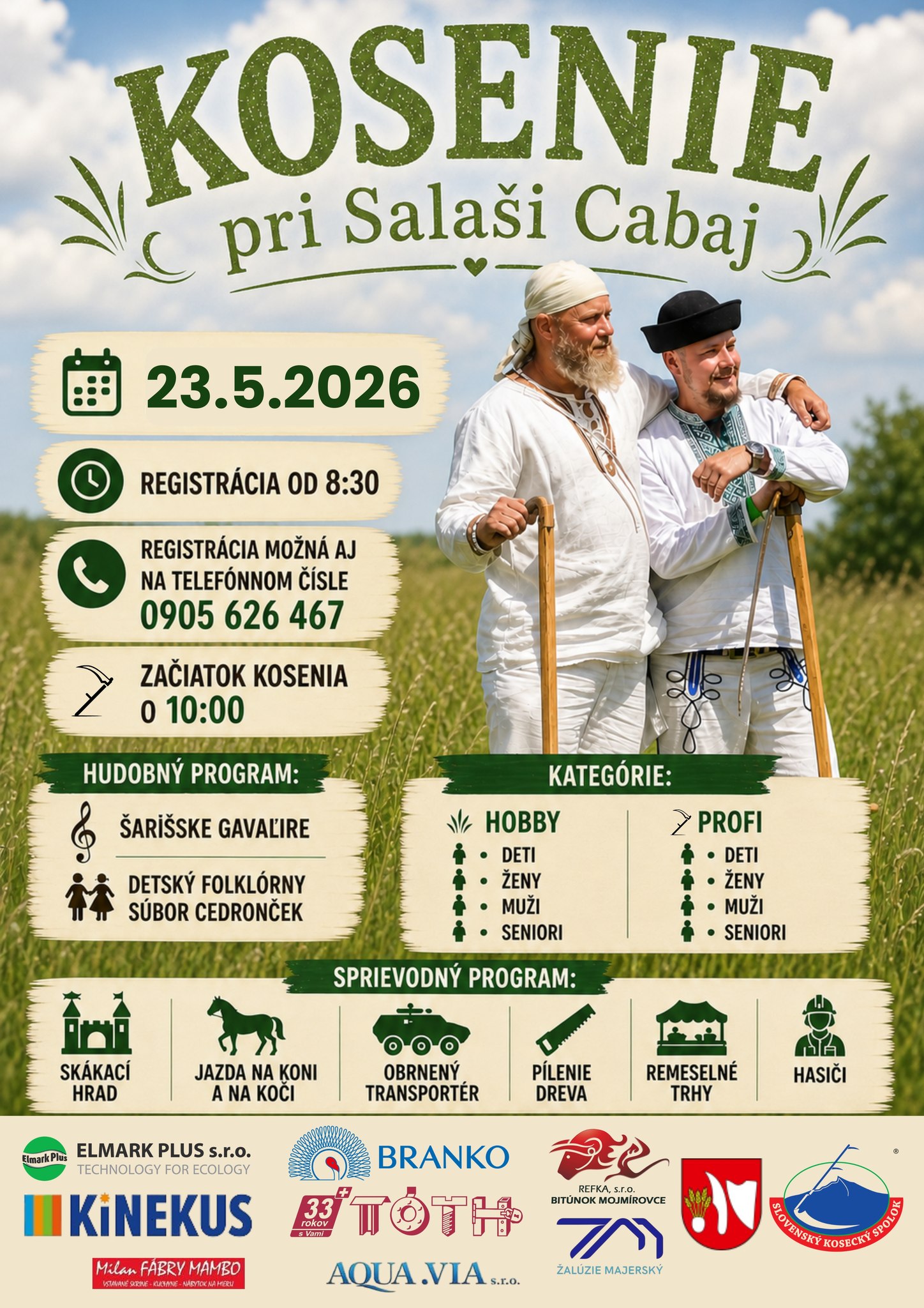 Kosenie pri salaši Cabaj 2026 Cabaj - Čápor - 2. ročník
