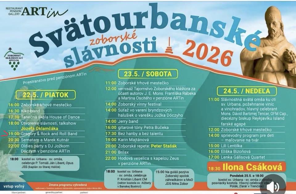 Sv�tourbansk� zoborsk� sl�vnosti 2026 Nitra - 16. ro�n�k