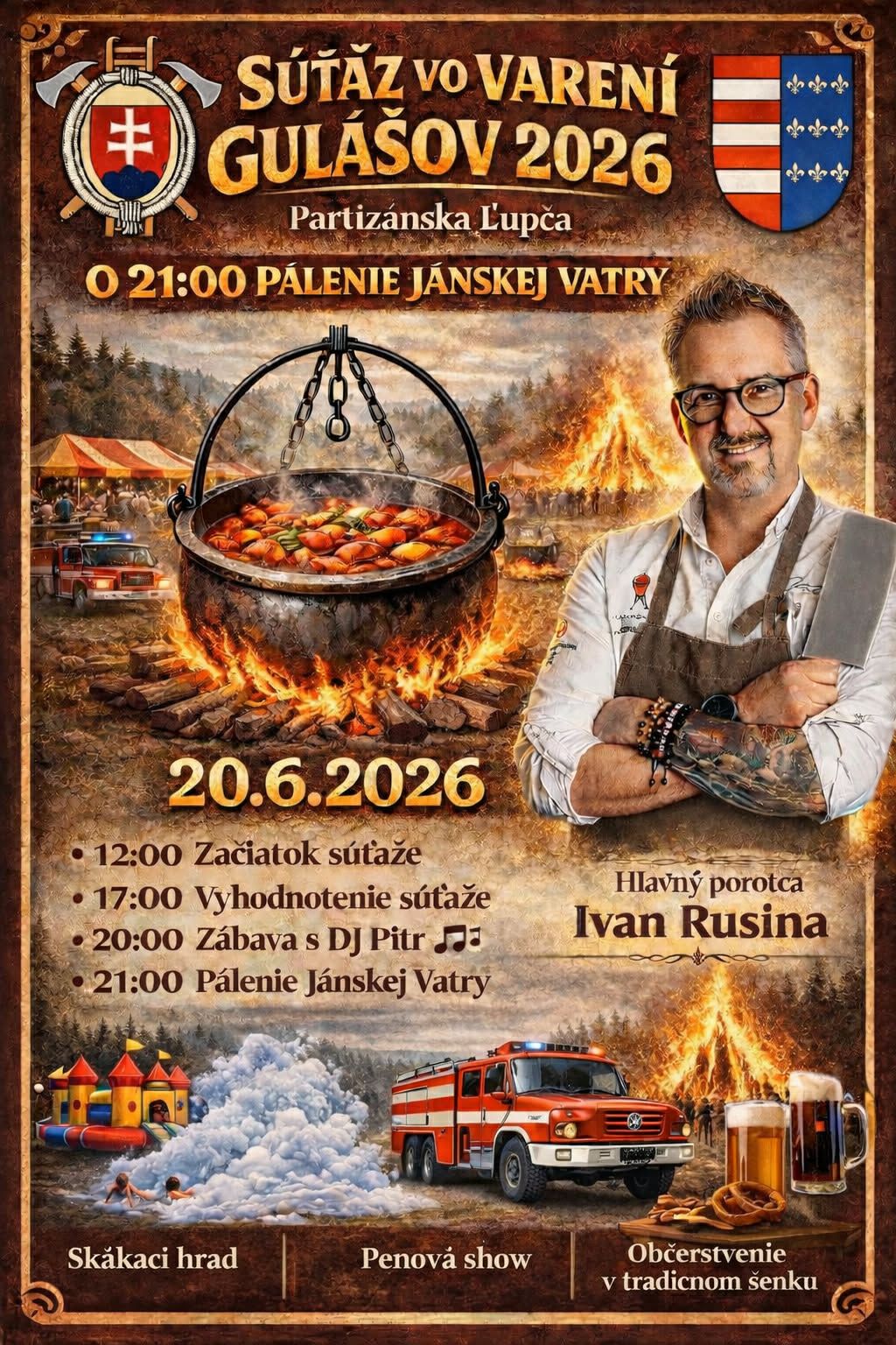S��a� vo varen� gul�ov 2026 Partiz�nska �up�a - 3. ro�n�k a P�lenie J�nskej vatry