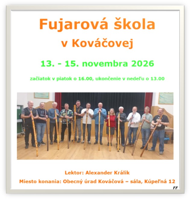 Fujarová škola v Kováčovej november 2026 Kováčová