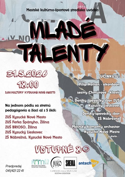 Mladé talenty 2026 Kysucké Nové Mesto