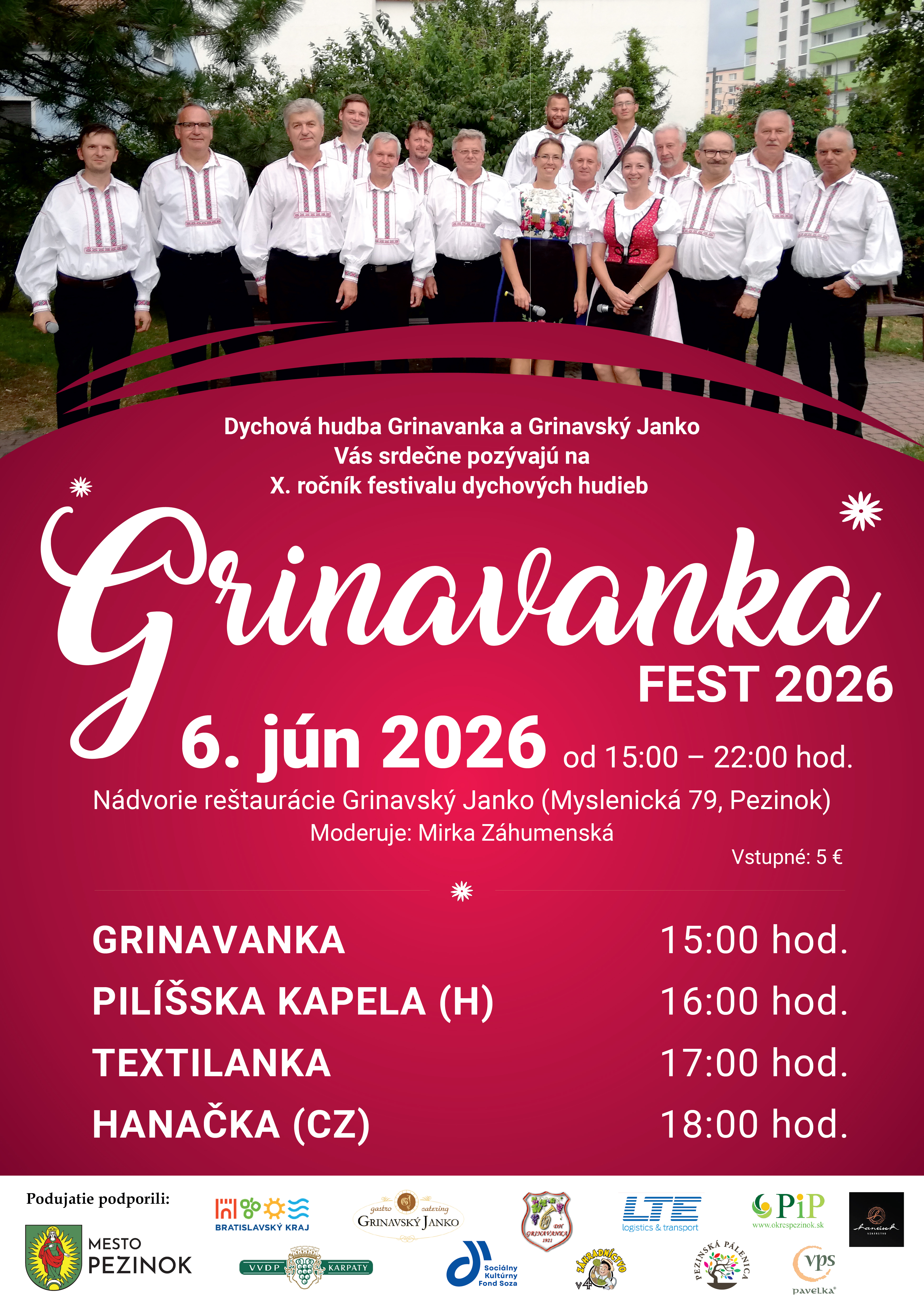 Grinavanka FEST 2026 Grinava - X. ročník festivalu dychových hudieb