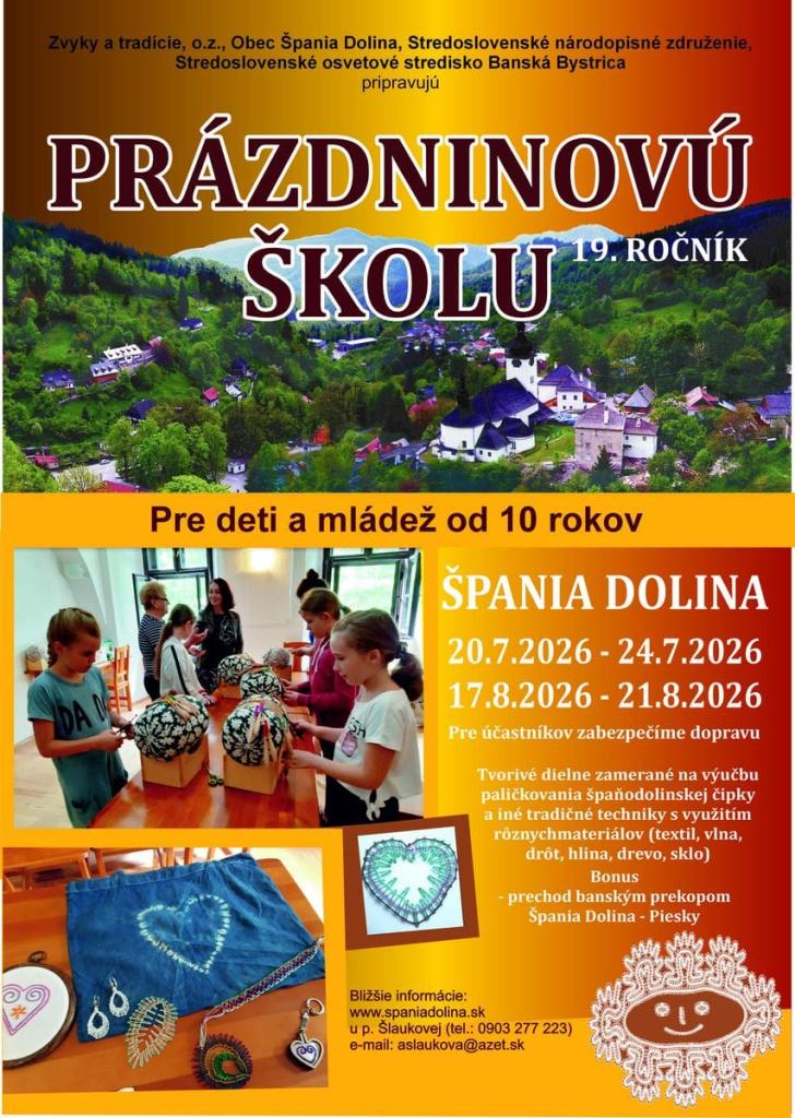 Pr�zdninov� �kola tradi�n�ch techn�k 2026 �pania Dolina  � 19.ro�n�k