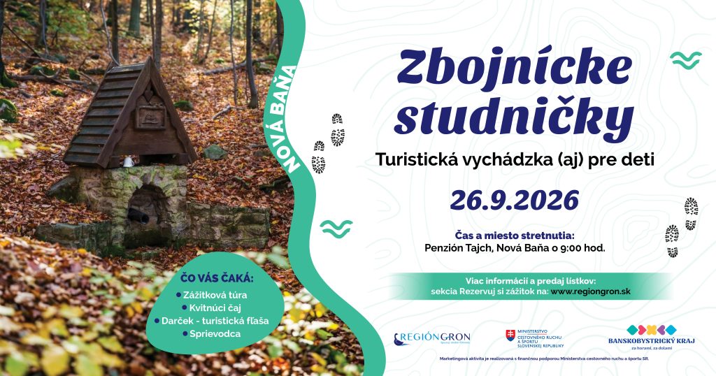 Zbojnícke studničky 2026 Nová Baňa - zážitková túra aj pre deti