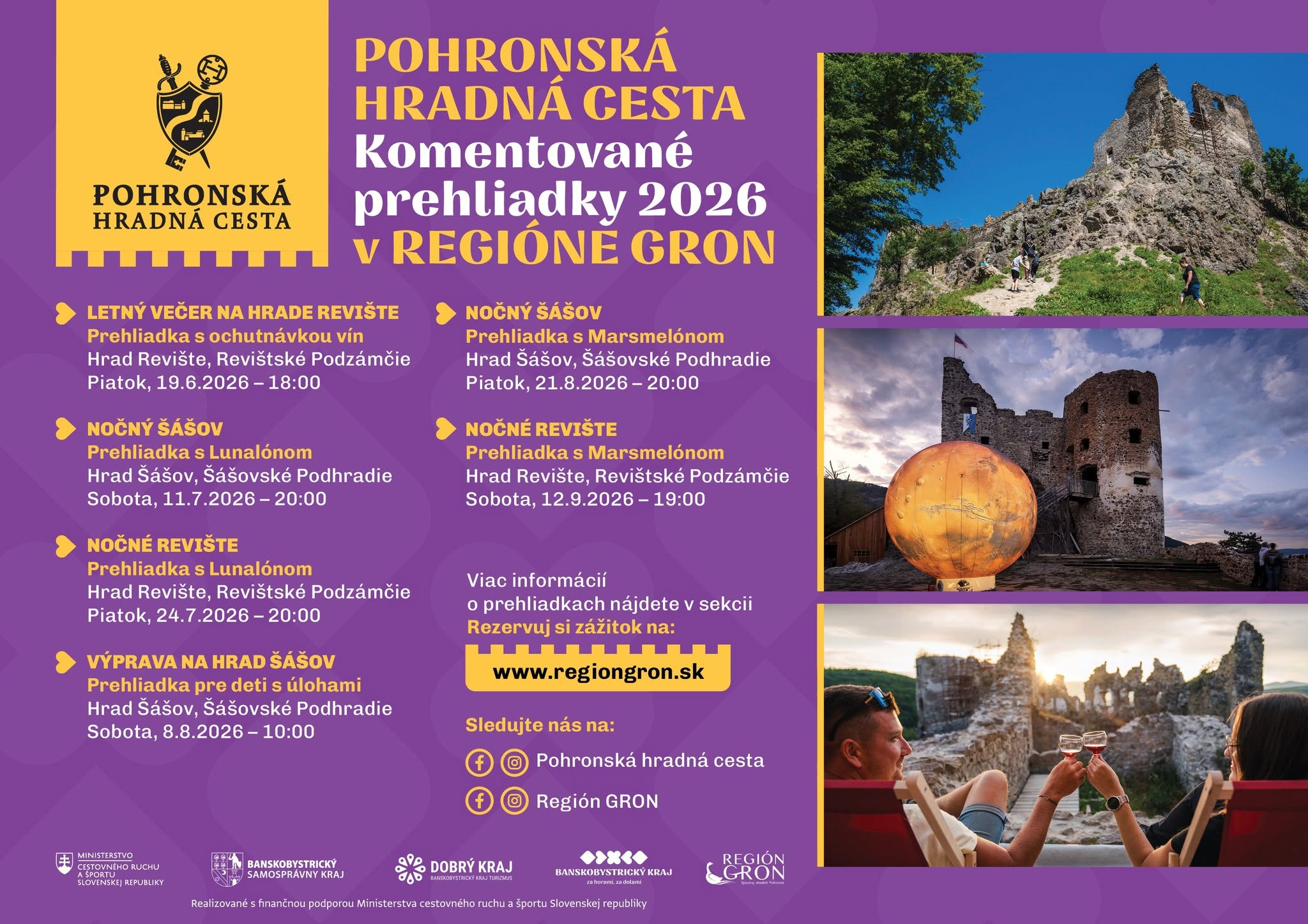Pohronská hradná cesta 2026 - Stredné Pohronie - centrom regiónu sú mestá Žarnovica a Nová Baňa