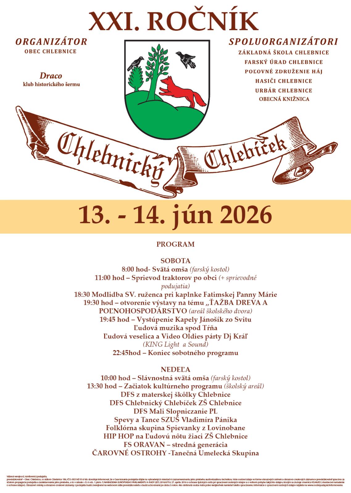 Chlebnický Chlebíček 2026 Chlebnice - 21. ročník