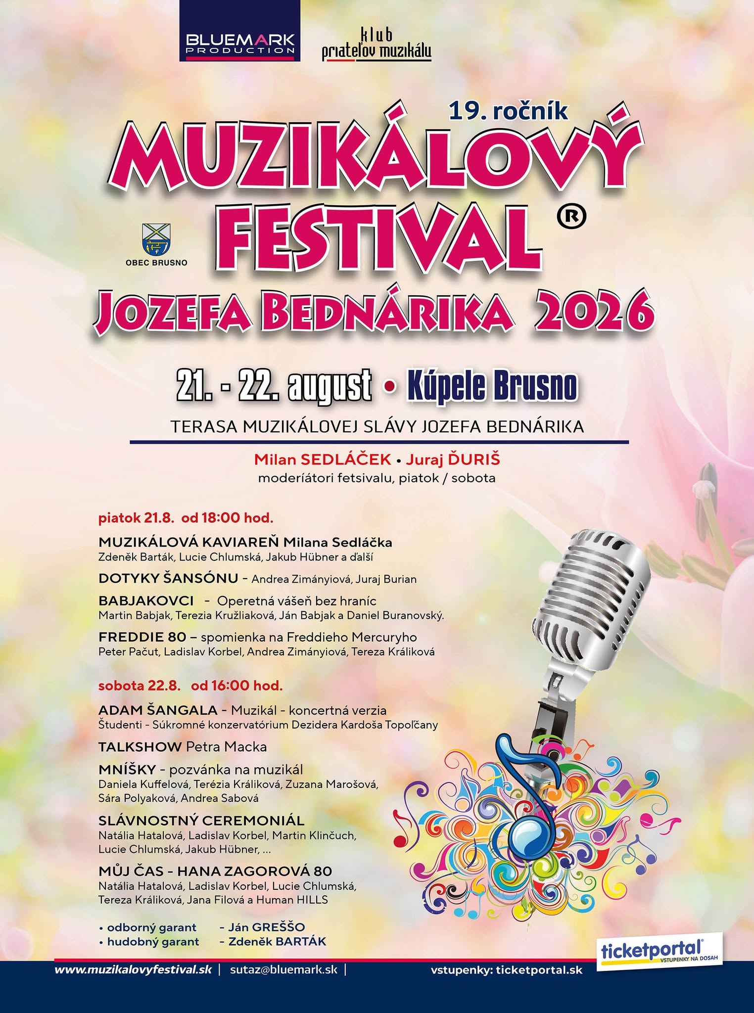 Muzikálový festival Jozefa Bednárika 2026 Brusno - 19. ročník