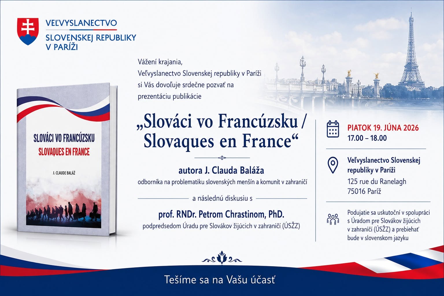 Slováci vo Francúzsku/ Slovaques en France 2026 Paríž