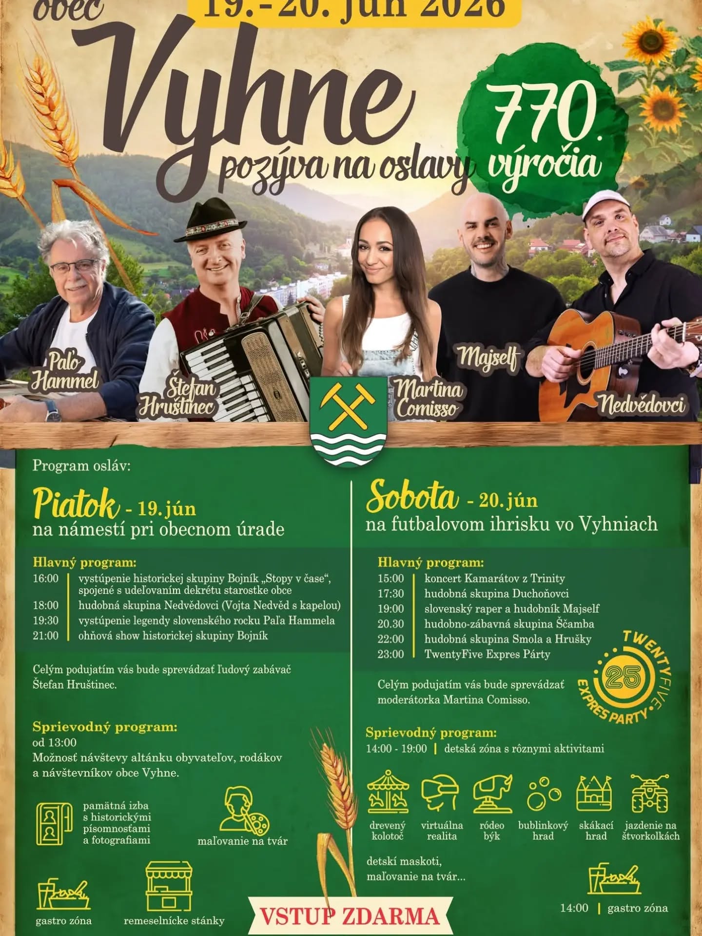 Oslavy 770. výročia obce Vyhne 2026