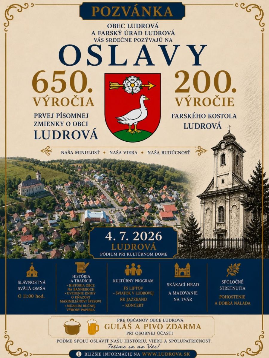 650. výročie obce Ludrová 2026