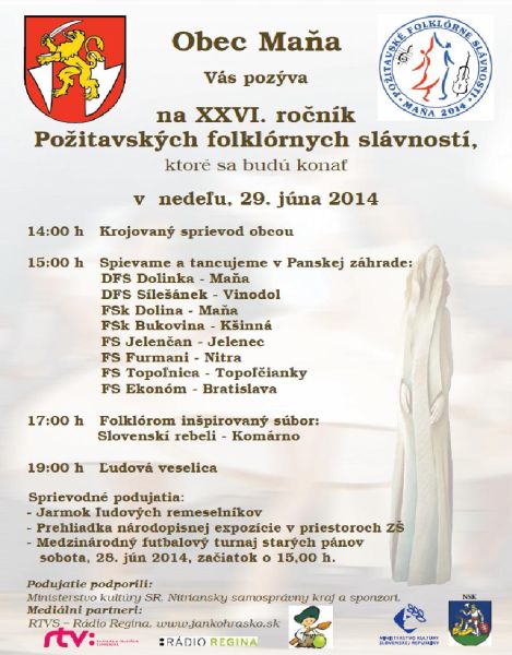 Požitavské folklórne slávnosti Maňa 2014 - XXVI. ročník