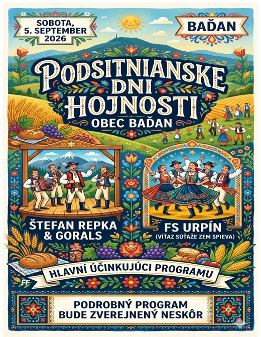 Podsitnianske dni hojnosti 2026 Baďan