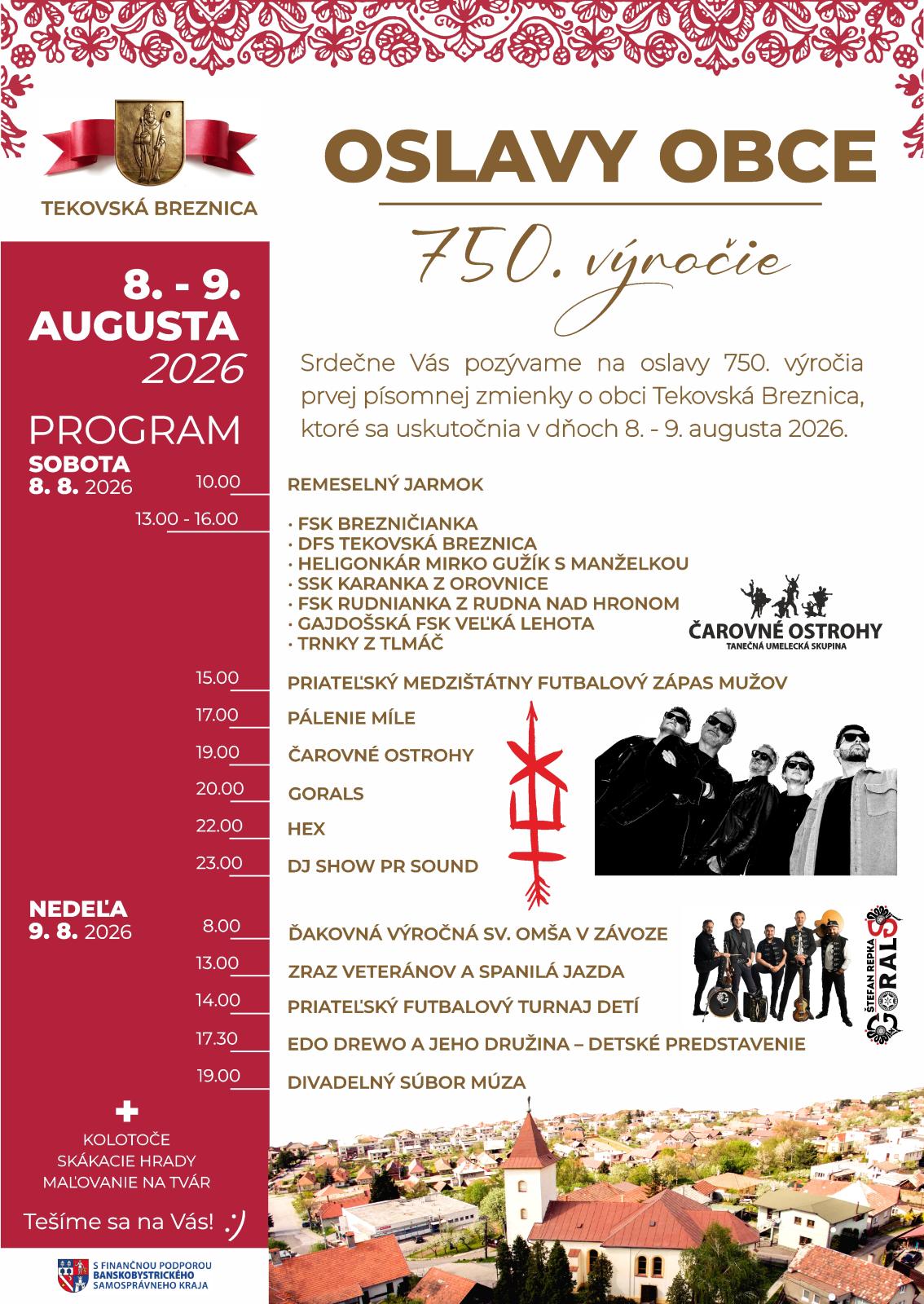Oslavy obce 2026 Tekovská Breznica - 750.výročie
