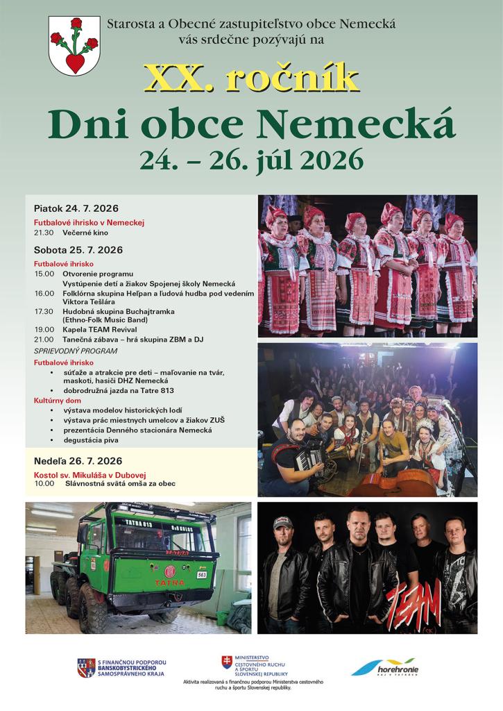 Dni obce 2026 Nemecká - 20. ročník