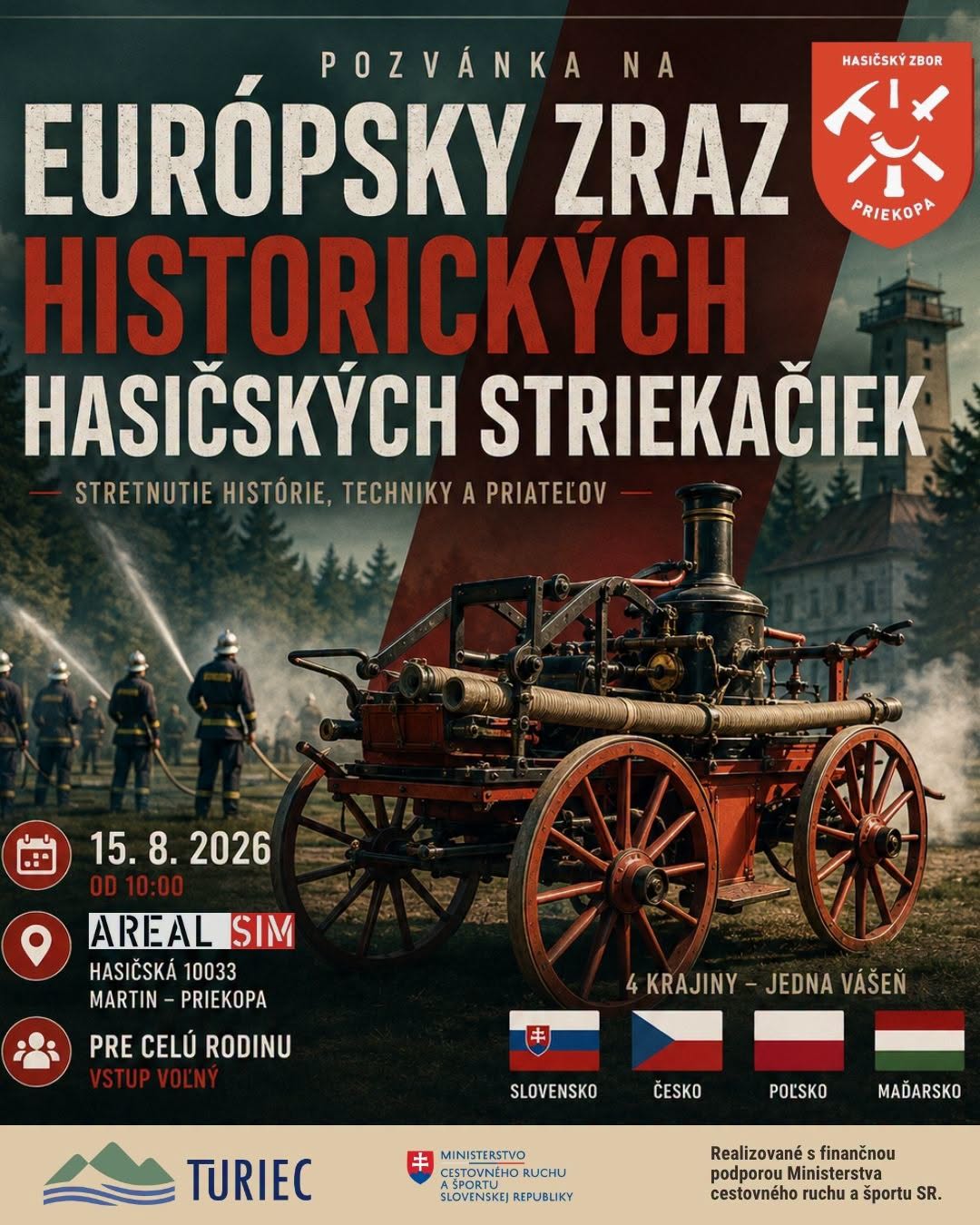 Európsky zraz historických hasičských striekačiek 2026 Priekopa