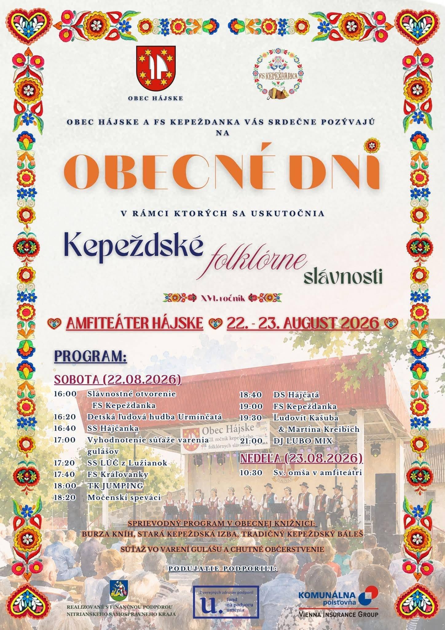 Obecné dni - Kepeždské folklórne slávnosti 2026 Hájske