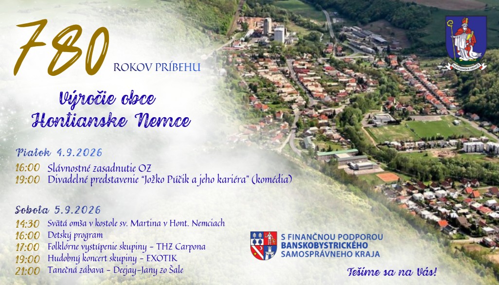 Dni obce 2026 Hontianske Nemce - oslavy 780. výročia obce