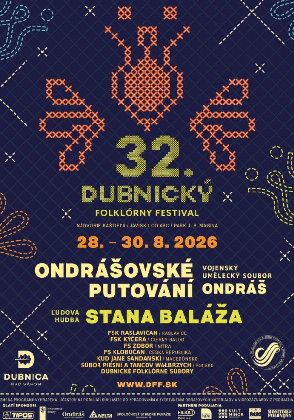 32. Dubnický folklórny festival 2026 Dubnica nad Váhom