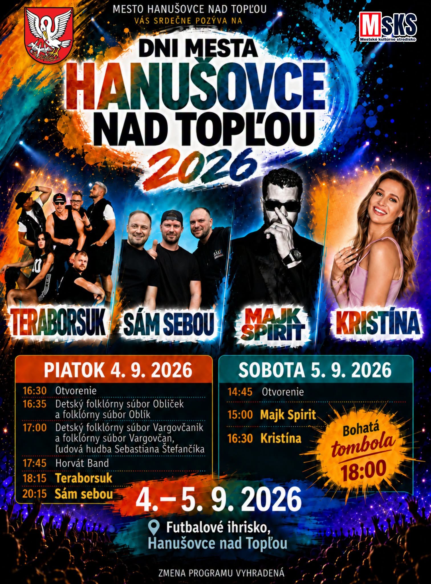 Dni mesta Hanušovce nad Topľou 2026