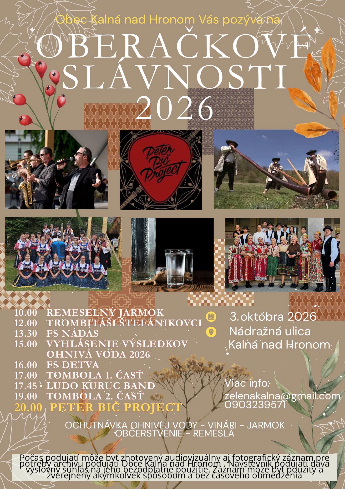 Oberačkové slávnosti 2026 Kalná nad Hronom