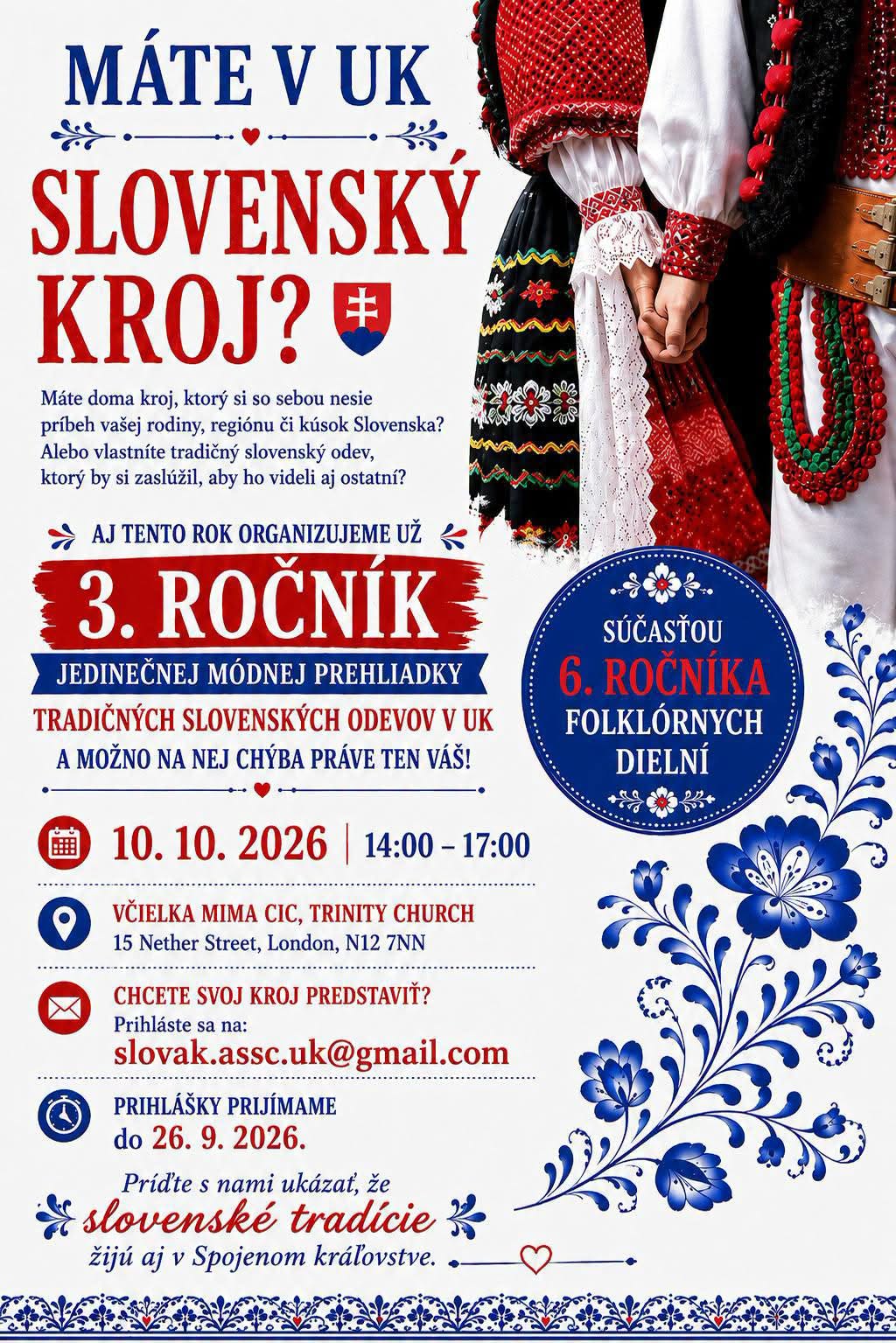Máte v Spojenom kráľovstve slovenský kroj? Londýn - 6. ročník folklórnych dielní a 3. ročník prehliadky krojov