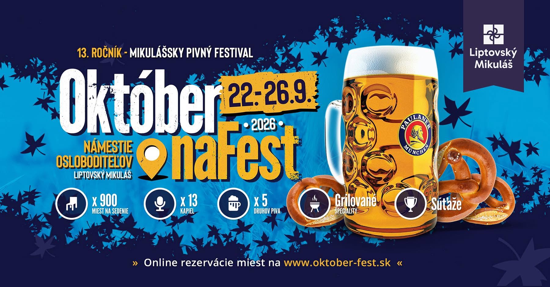Okt�ber na Fest 2026 Liptovsk� Mikul� - 13. ro�n�k