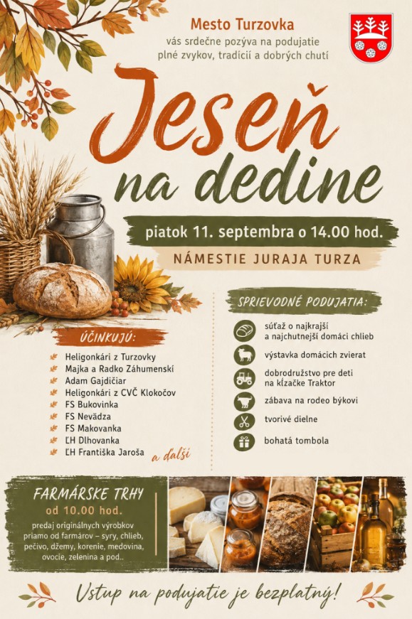 Jeseň na dedine a Farmárske trhy 2026 Turzovka
