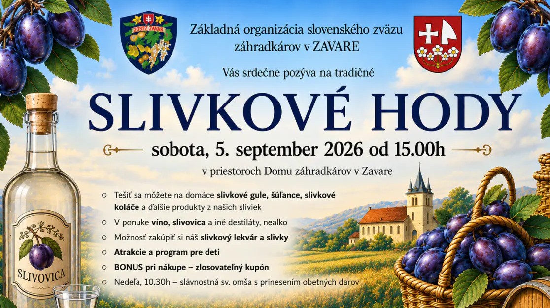 Slivkové hody 2026 Zavar