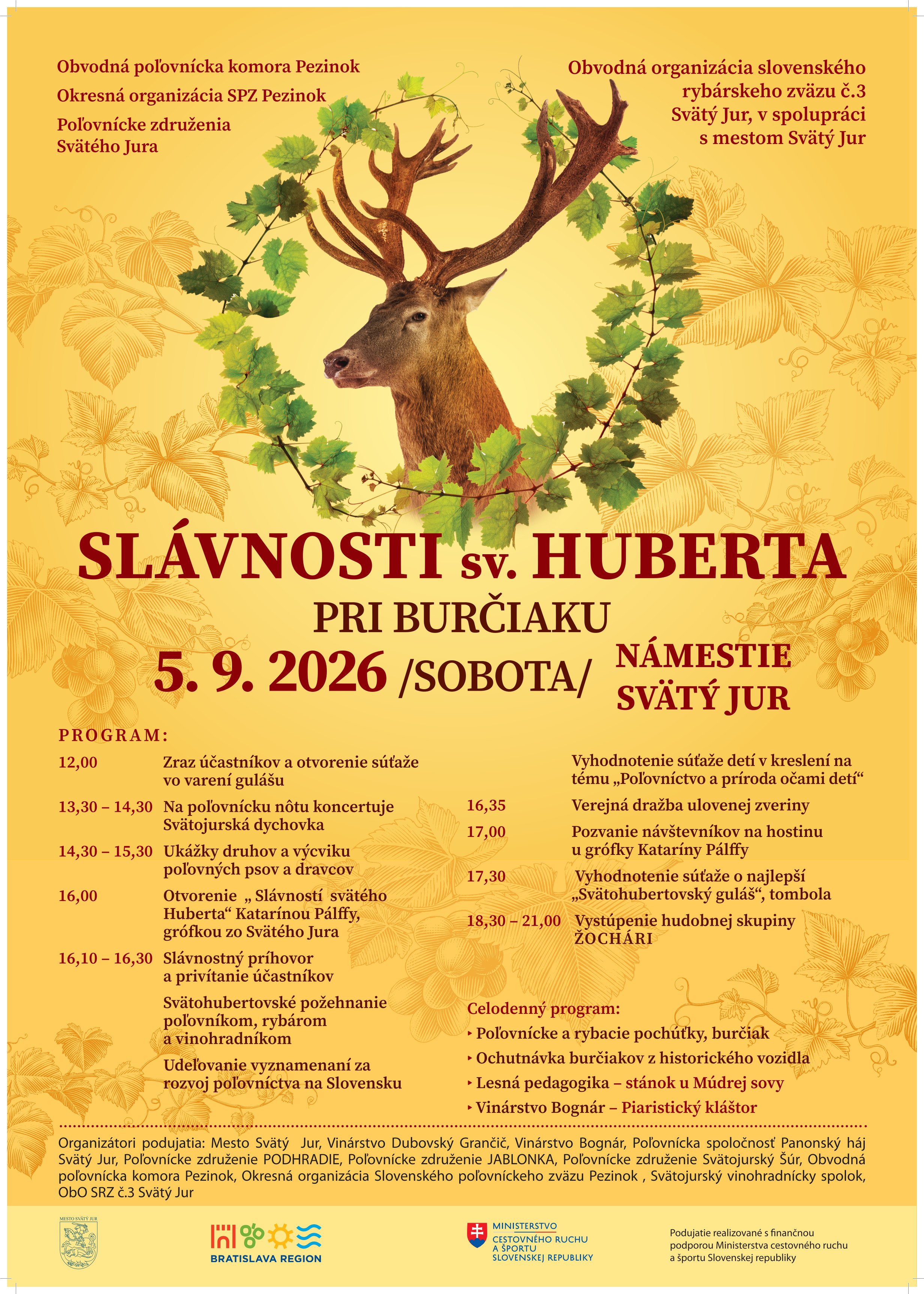 Slávnosti sv. Huberta pri burčiaku 2026 Svätý Jur