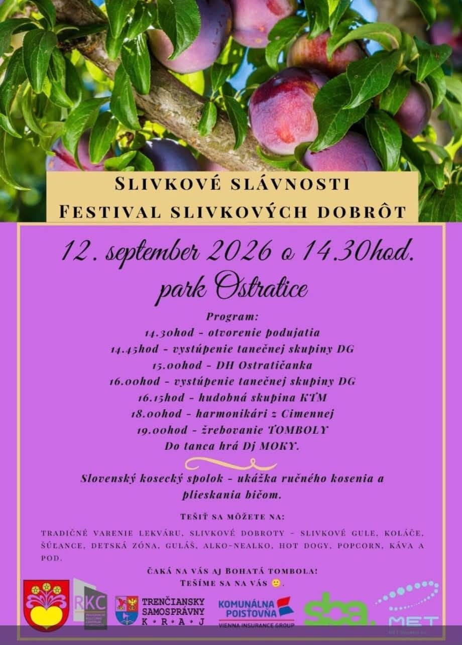 Slivkové slávnosti 2026 Ostratice - Festival slivkových dobrôt