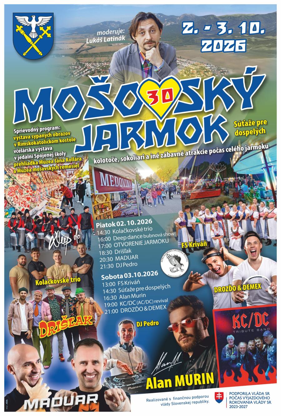30. Mošovský jarmok 2026 Mošovce