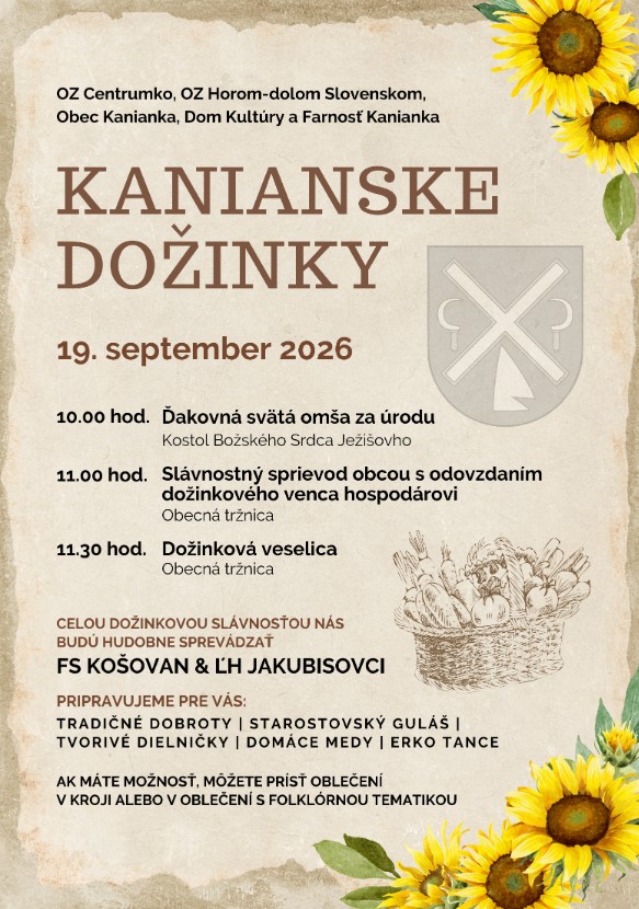 Kanianske dožinky 2026 Kanianka