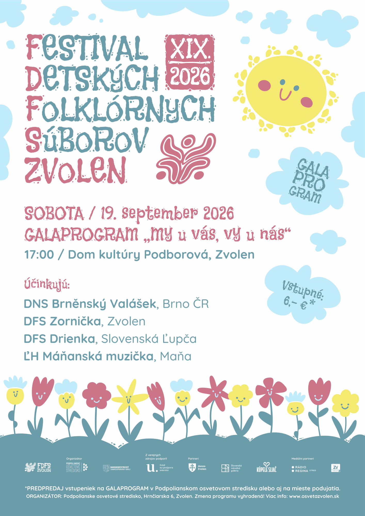 XIX. Festival detských folklórnych súborov 2026 Zvolen