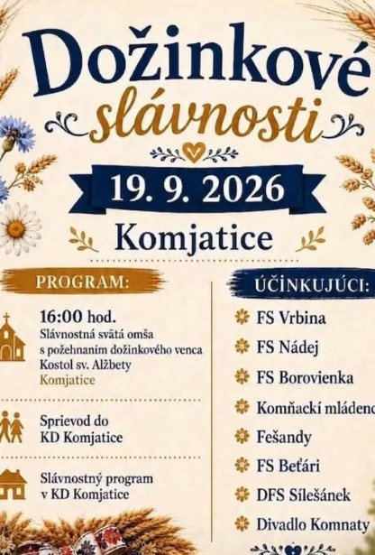 Dožinkové slávnosti 2026 Komjatice