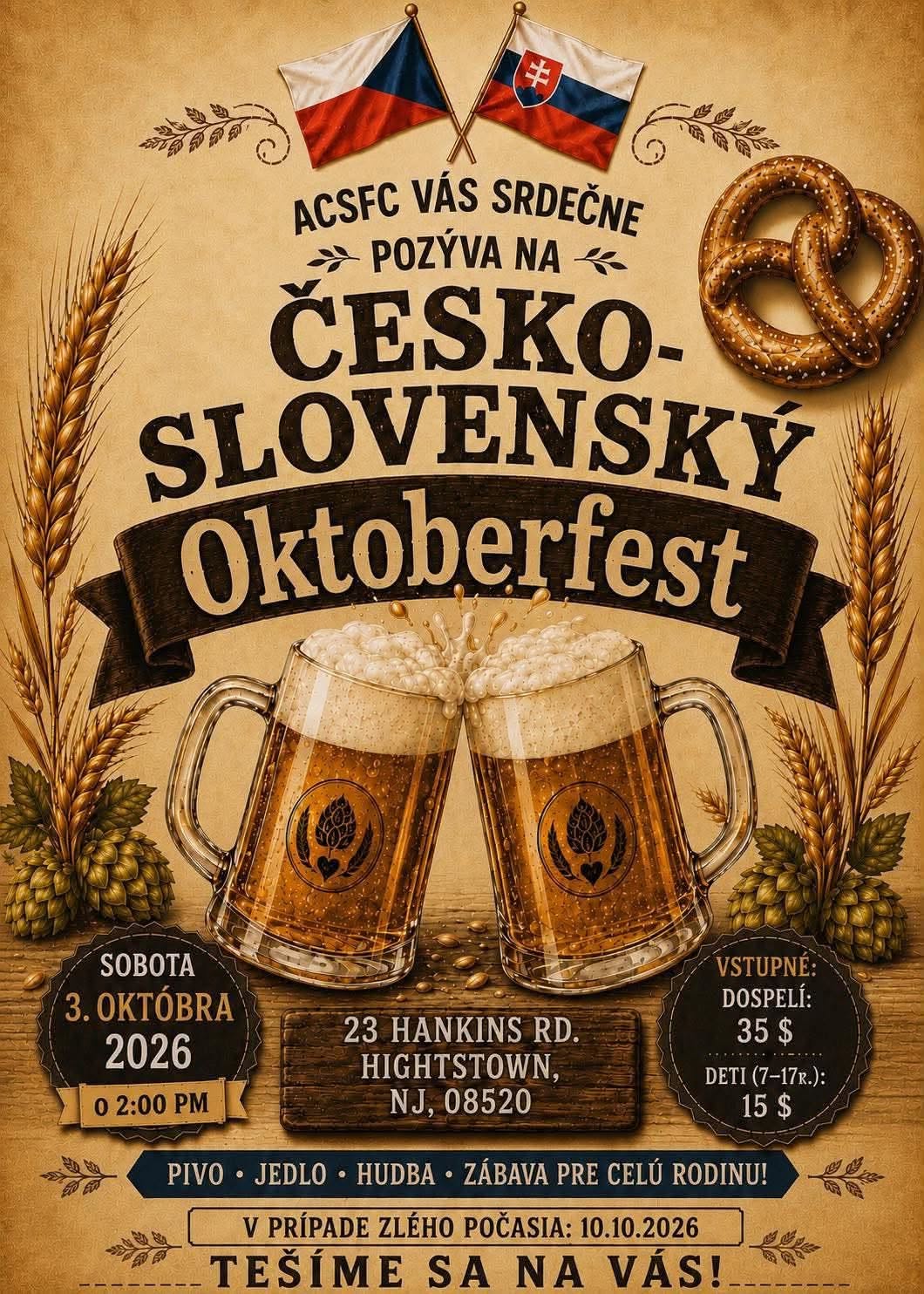Československý Oktoberfest 2026 New Jersey