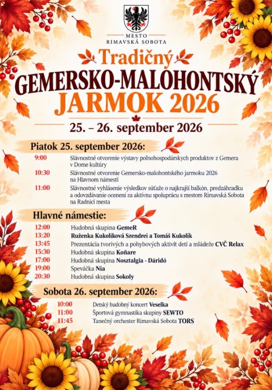 Gemersko-malohontský jarmok 2026 Rimavská Sobota