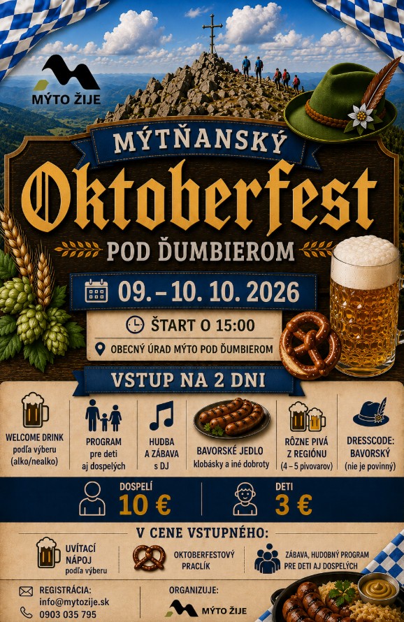 Mýtňanský Októberfest 2026 Mýto pod Ďumbierom