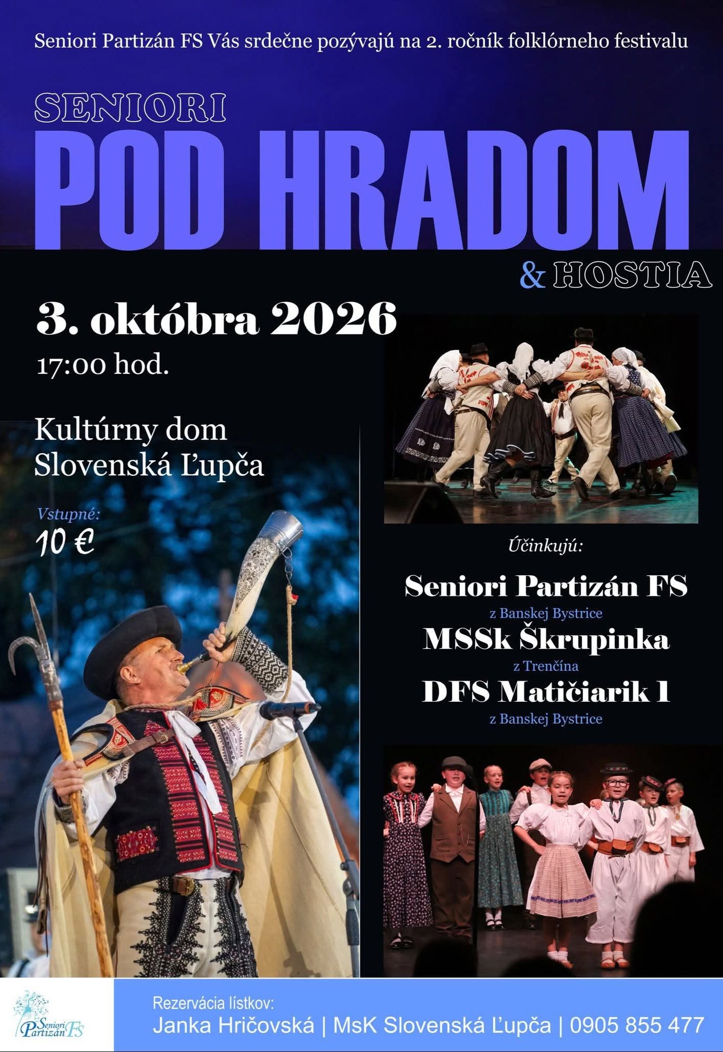 Seniori pod hradom & hostia 2026 Slovenská Ľupča - 2. ročník