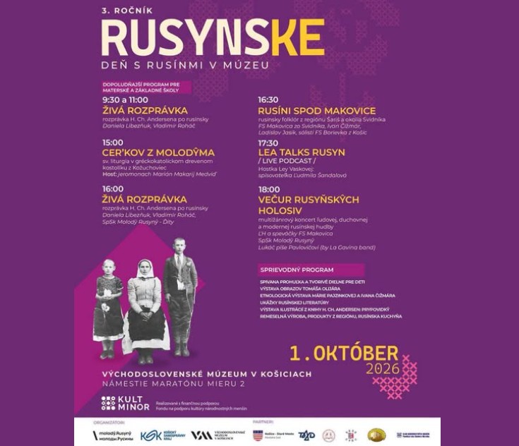 Rusynske - Deň s Rusínmi v múzeu 2026 Košice - 3. ročník